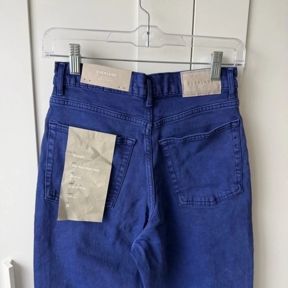 Everlane The Way High Jeans‎ Straight Size 24 Tall Blue NWT New